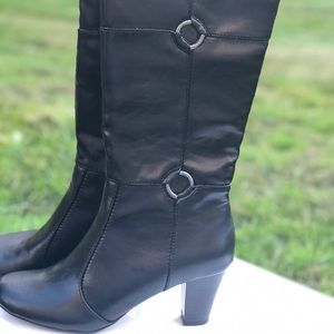 Black calf boots